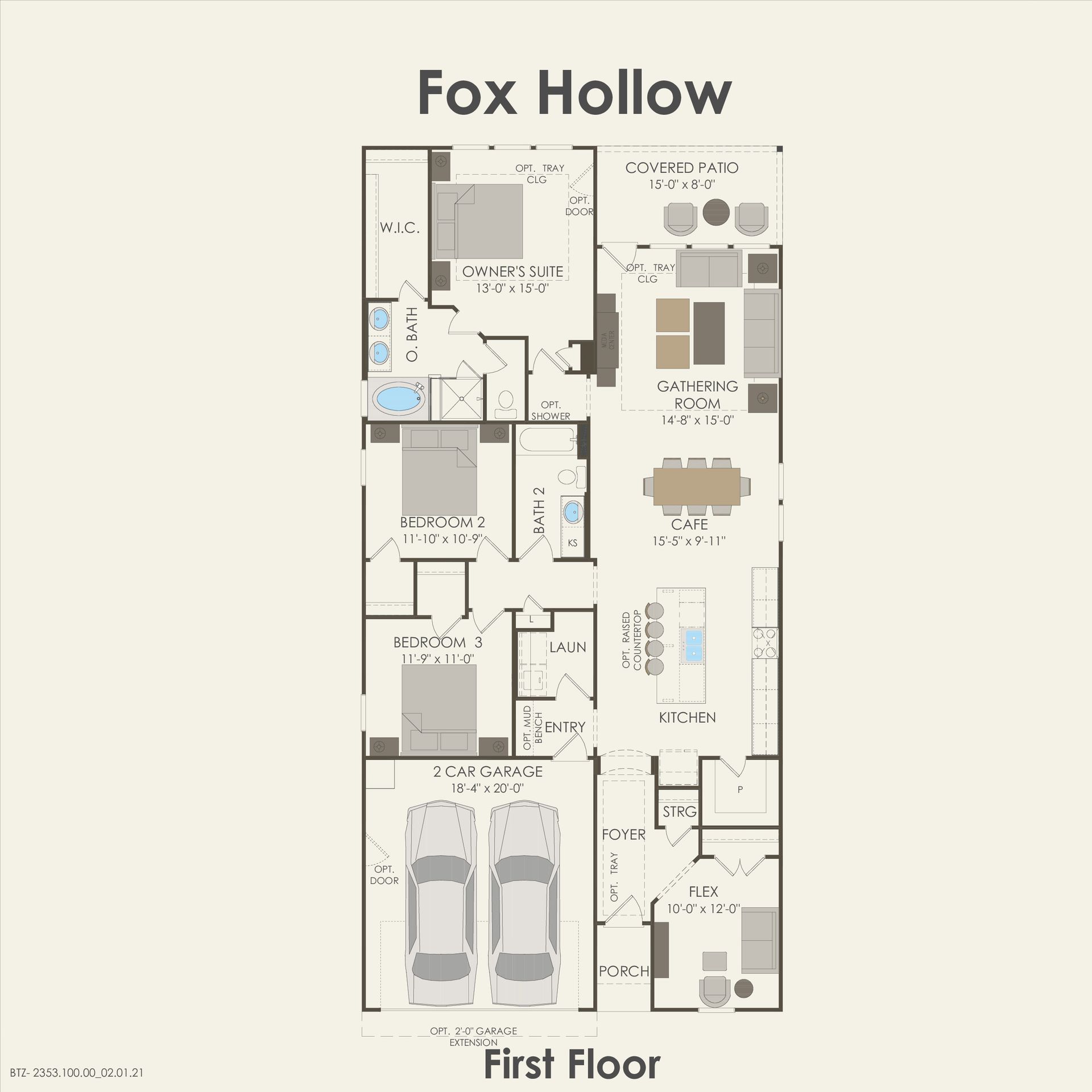 First Floor 3 br / 2 ba