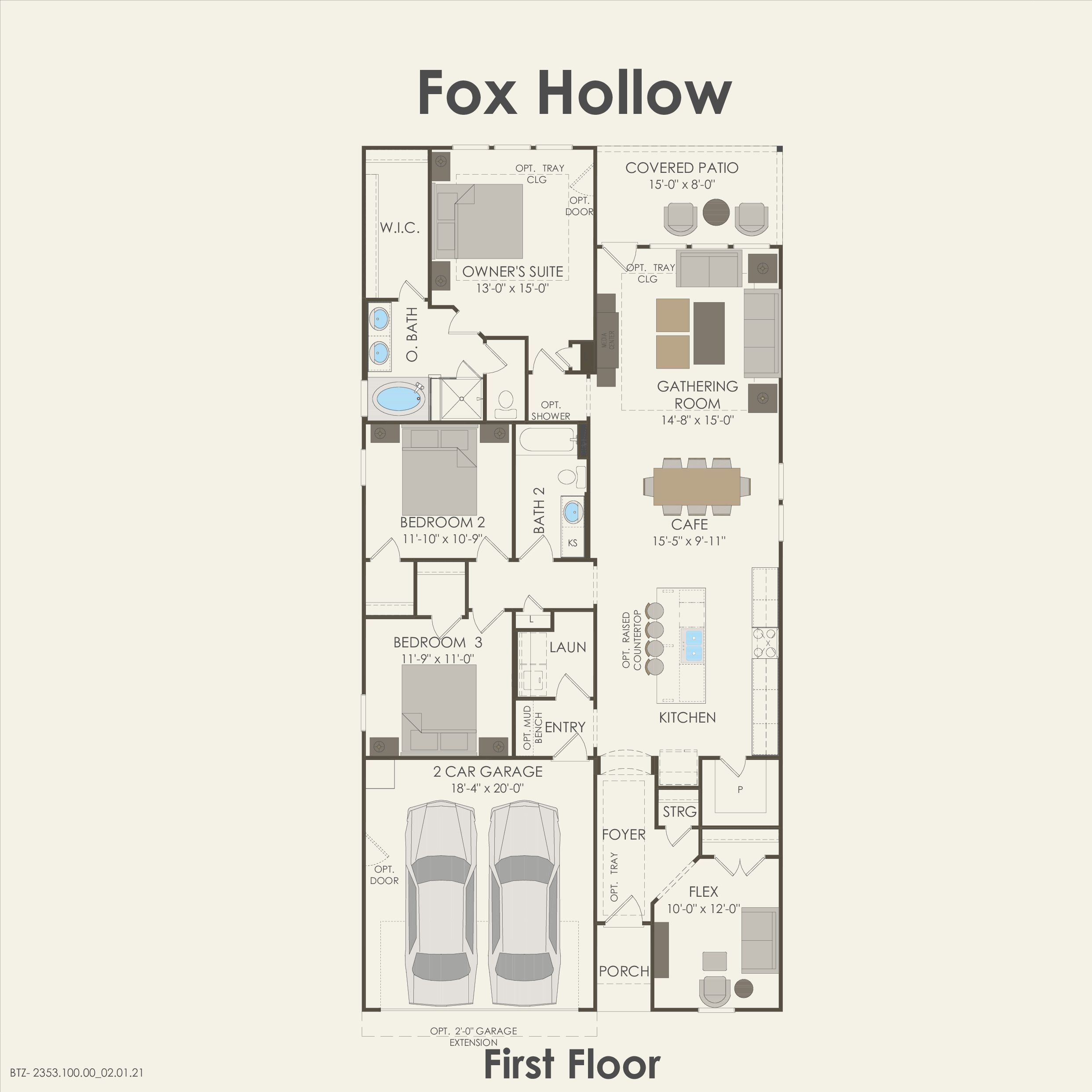 First Floor 3 br / 2 ba