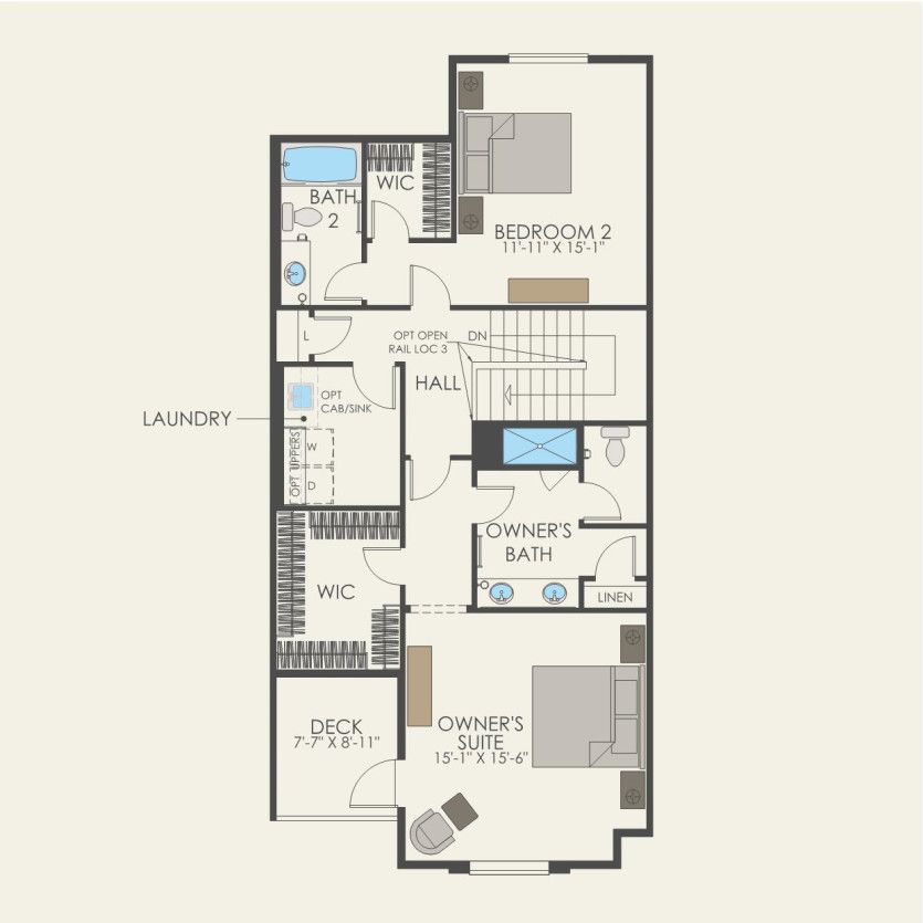 Third Floor 2 br / 3.5 ba