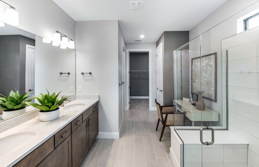 Owner's bathroom with double sink vanity