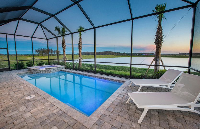 Enjoy stunning Florida sunsets from your screened-in pool