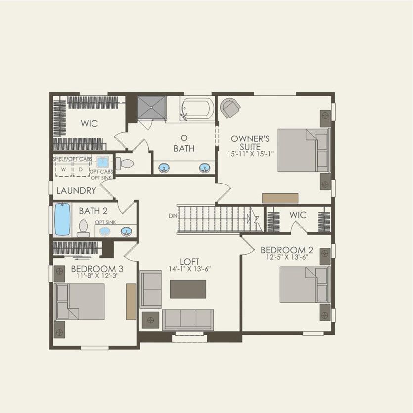 Second Floor 3 br / 2 ba