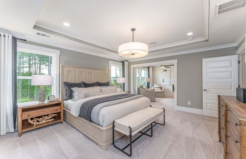 Bright and spacious Owner's Suite with tray ceiling and room to relax