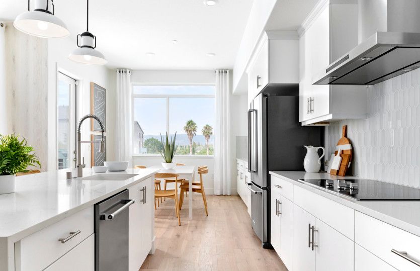 Open kitchen leading into café