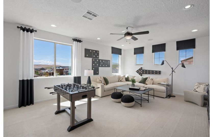 Huge second floor loft allows for a game room for family fun nights.