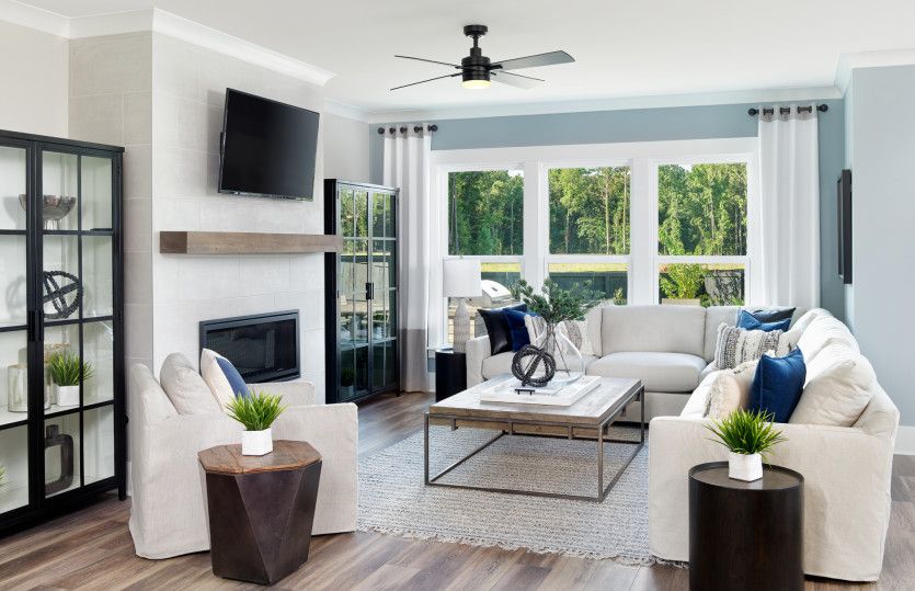 Natural sunlight gleams from the window into the gathering room