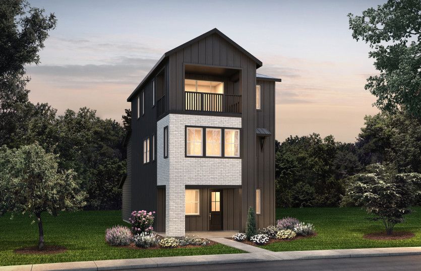 Three-story Hartnett plan shown in Elevation A.