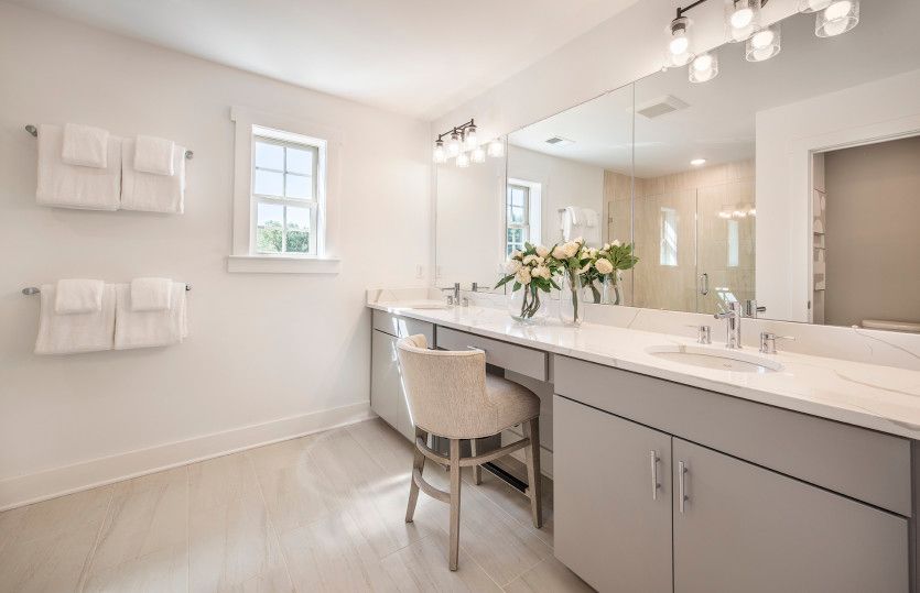 Private owner's bath features large double vanity