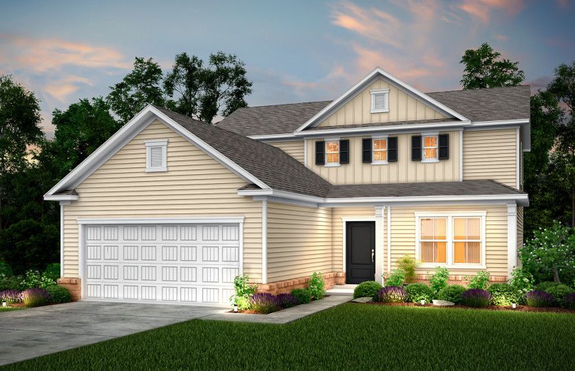 Hartwell Exterior LC2G with brick detail and a front porch