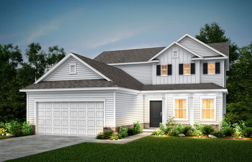 Hartwell Exterior LC2H with a front porch and stone detail