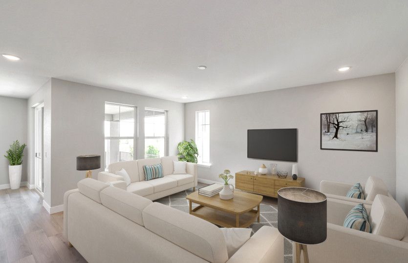 The Brownstone gathering room is spacious and filled with plenty of natural light.