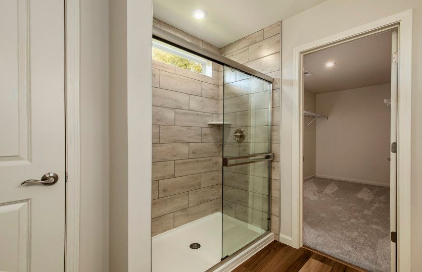 Owner's Bath with Dual Bowl Vanity and Walk-In Shower
