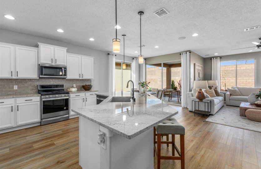 The Gateway's open floor plan seamlessly connects the kitchen, gathering room, and café areas.