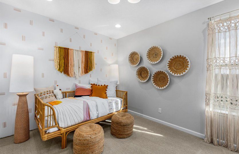 This simple and elegant bedroom can be customized to fit your needs.