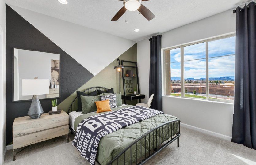 Bedroom 4 on the second floor with optional accent lighting and plenty of space for a homework desk.