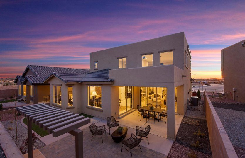 Enjoy stunning New Mexico sunsets from the comfort of your backyard.