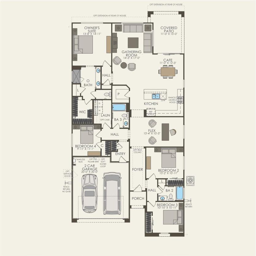 First Floor 4 br / 3 ba