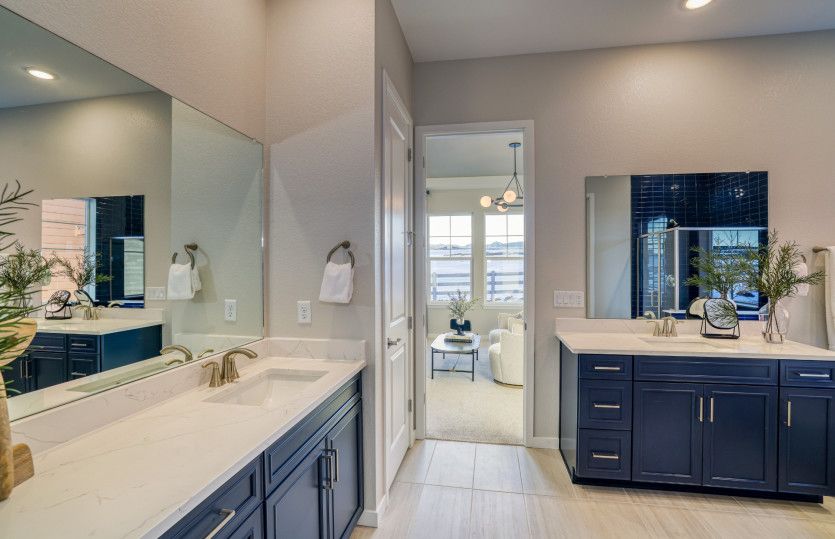 The Easton owner's bath features split sinks to make getting ready each morning a breeze.