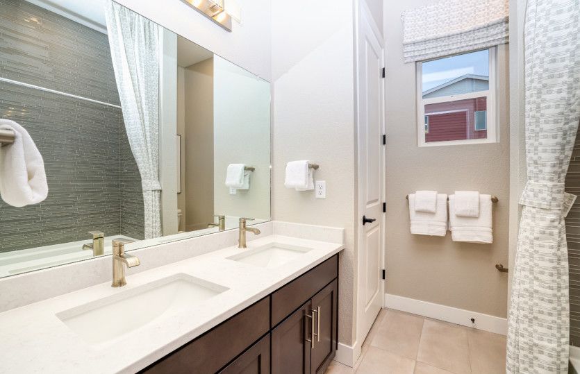 Enjoy a full shower/tub combo in the secondary bathroom.