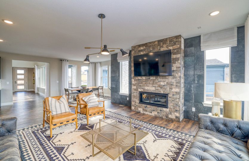 Relax and unwind after a long day in front of the fireplace.