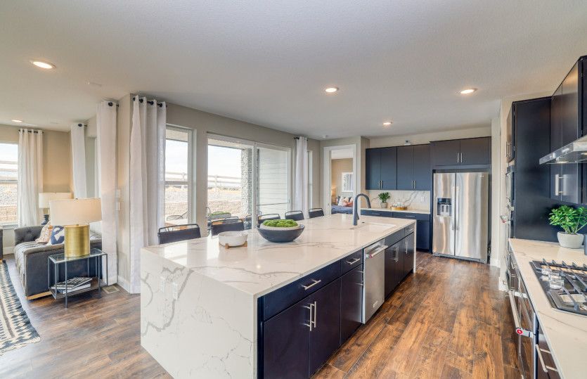 Enhance your kitchen with the optional waterfall edge island.