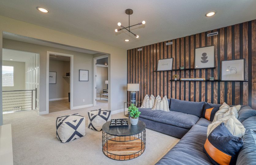 Relax downstairs while the children play upstairs in their designated living space.
