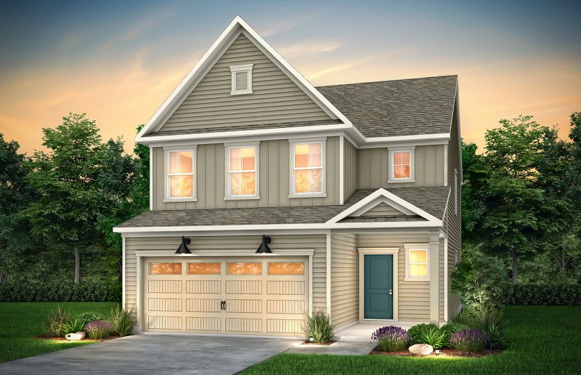 Harris Exterior LC2B features siding, covered front porch and 2 car garage