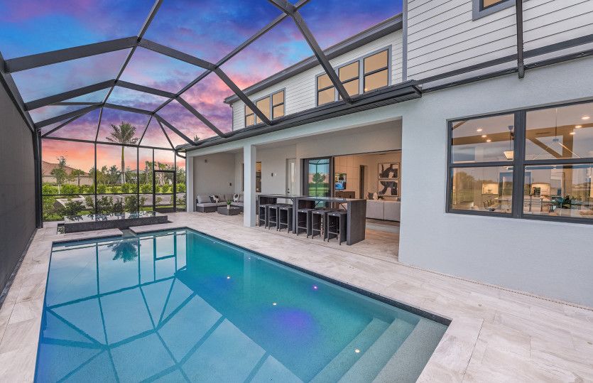 Screened-in pool and spa