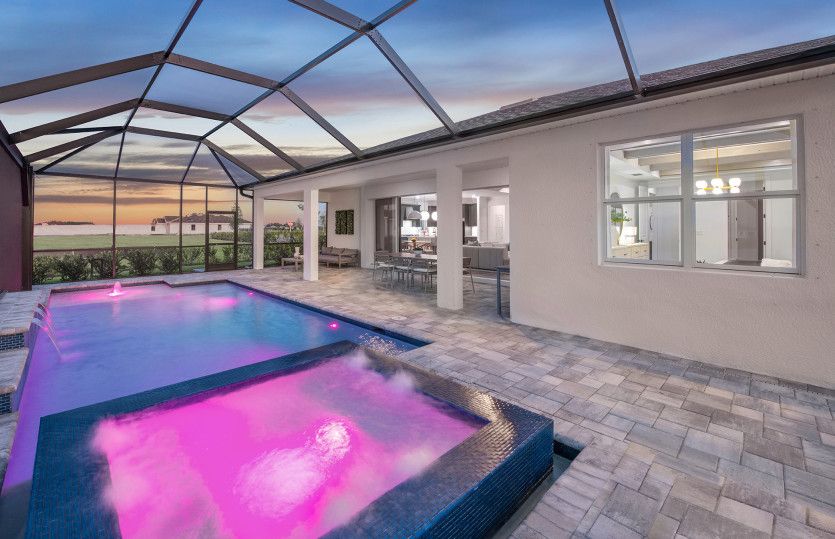 Screened-in pool and spa