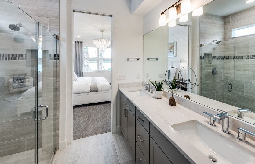 Owner's bathroom with dual vanity