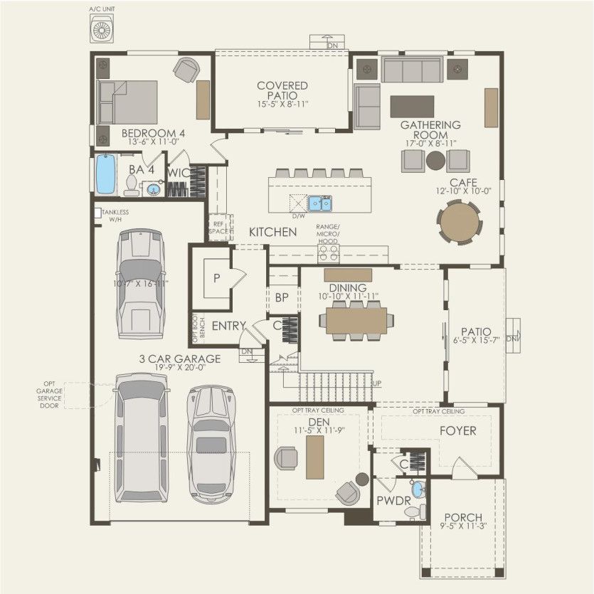 First Floor 4 br / 4.5 ba