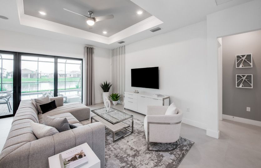 Open-concept gathering room