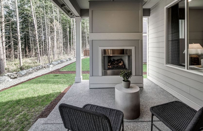 Rear patio with optional fireplace