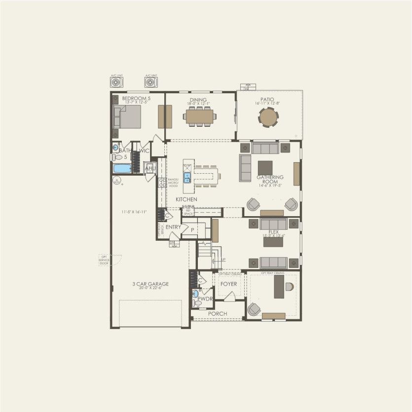 First Floor 5 br / 5.5 ba