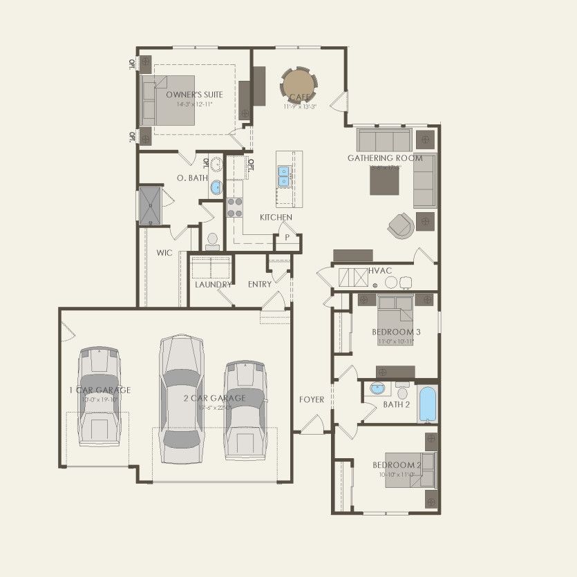 First Floor 3 br / 2 ba
