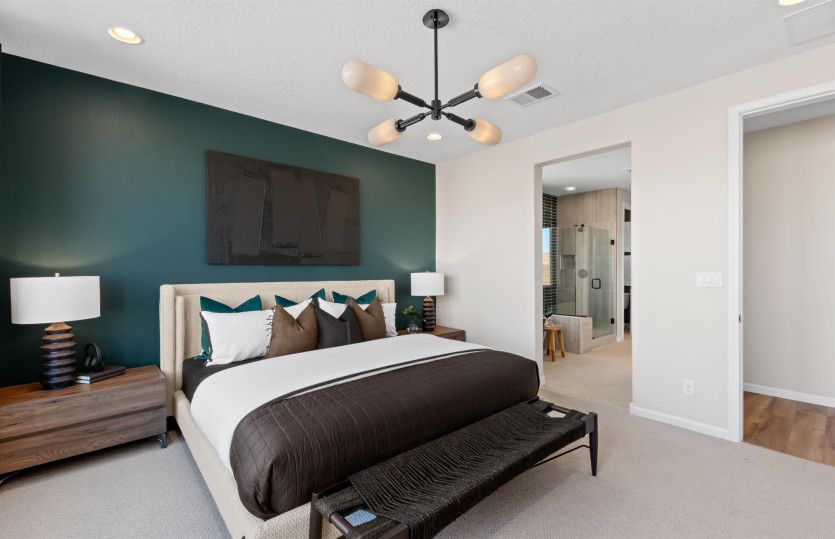 This space has been enhanced with stylish, green accent paint.
