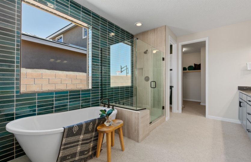 Enjoy style and functionality when you choose the freestanding tub option.