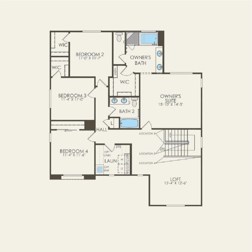 Second Floor 4 br / 2.5 ba