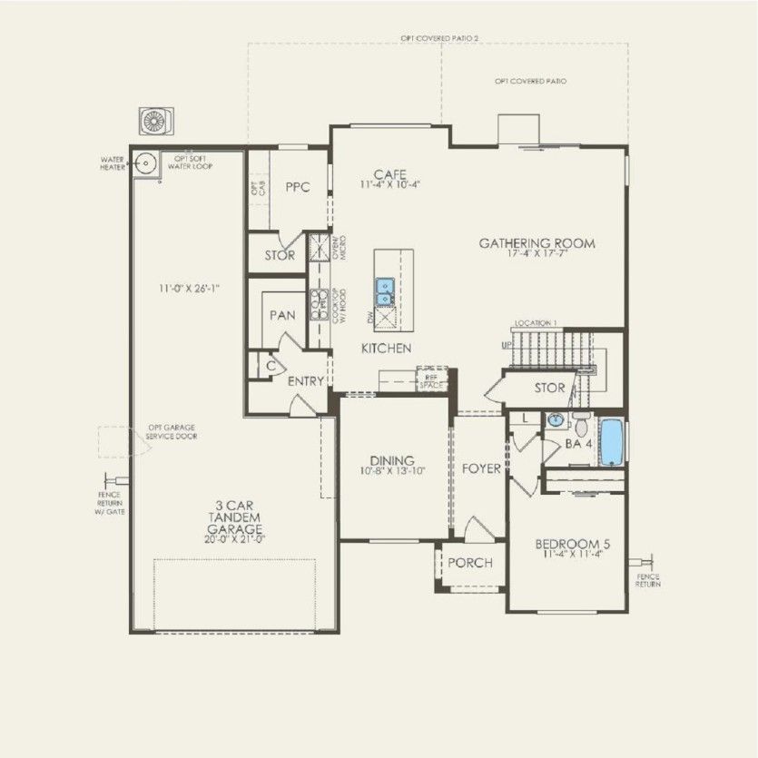 First Floor 5 br / 4 ba