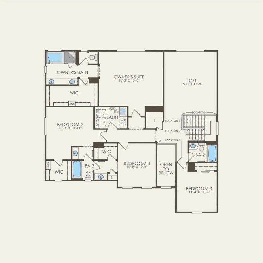Second Floor 5 br / 4 ba