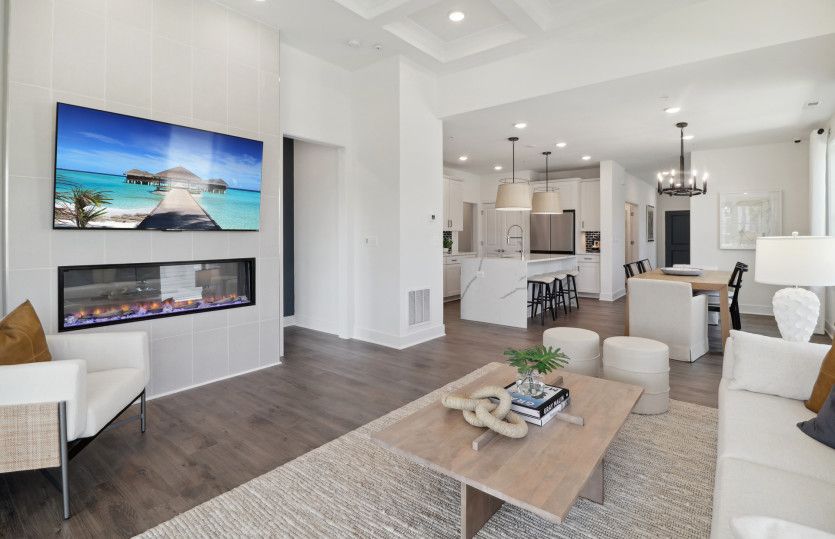 Spacious Gathering Room with Optional Electric Fireplace