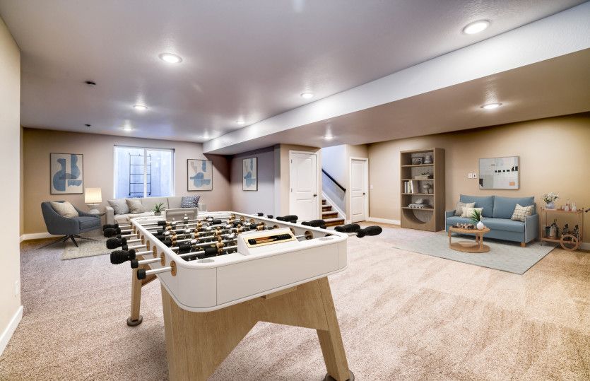 The optional finished basement adds two additional bedrooms and a spacious bedroom.