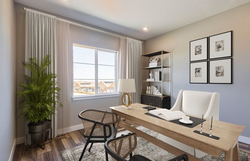 The Preserve home design features a spacious den directly off the entrance.