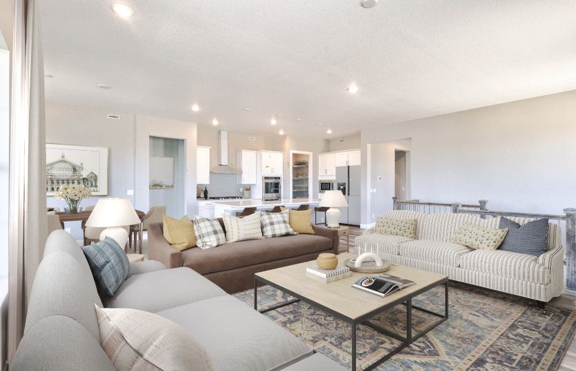 The gathering room is perfect for hosting movie nights with friends and family.