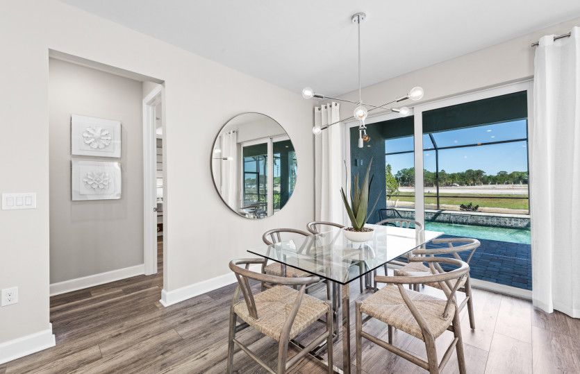 Café with sliding glass doors to lanai