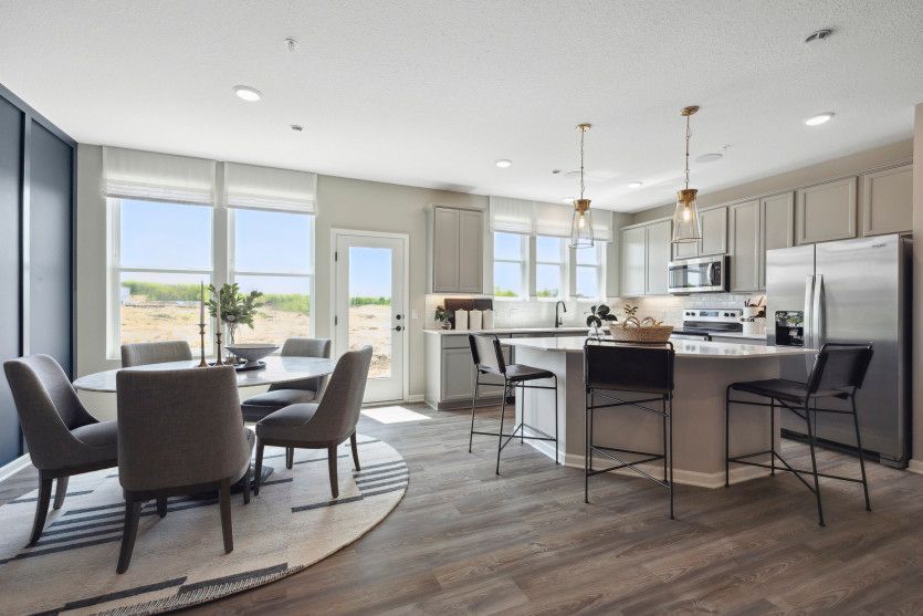Dining room adjacent to the oversized kitchen