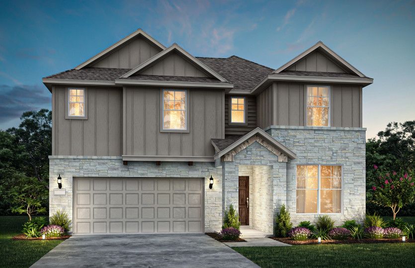 The San Marcos, a 2-story new construction home with shutters, shown with Home Exterior H