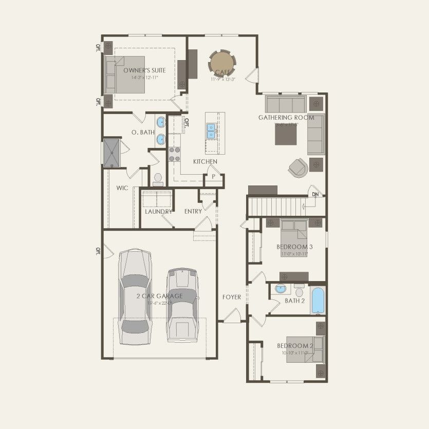 First Floor 3 br / 2 ba