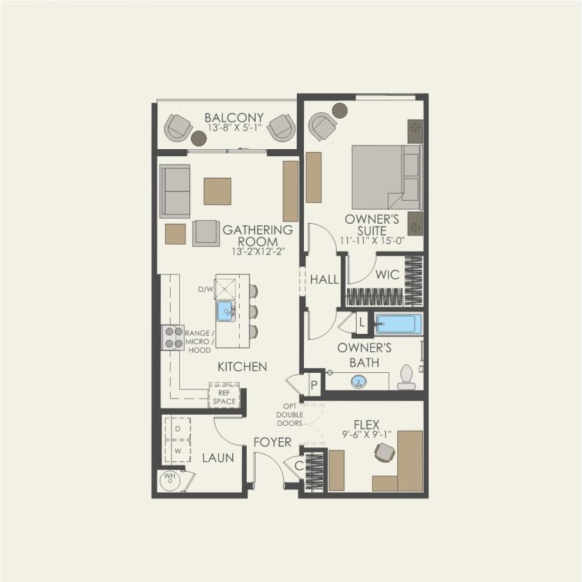 First Floor 1 br / 1 ba