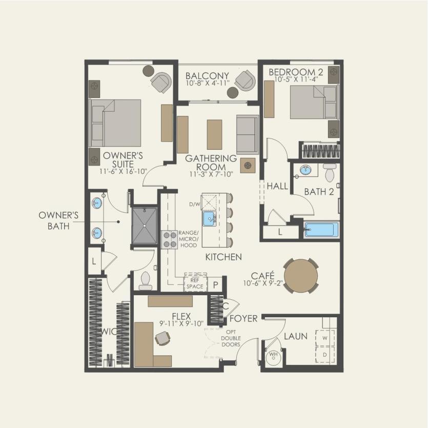 First Floor 2 br / 2 ba